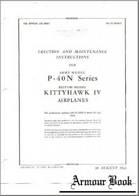 Erection and Maintenance Instructions for P-40N Series - British model Kittyhawk IV Airplanes