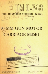TM 9-748: 90-mm Gun Motor Carriage, M36B1